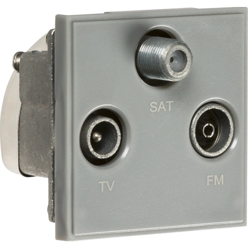 Triplexed TV /FM DAB/ SAT TV Outlet Module 50 x 50mm - Grey