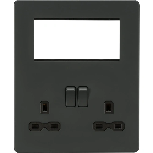 Small Multimedia Combination  Plate - Anthracite with Black Insert