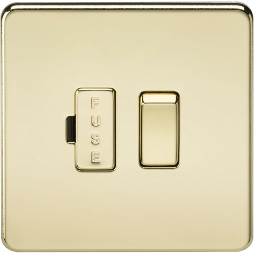 13A Switched Fused Spur Unit - Polished Brass