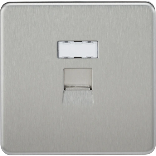 RJ45 Network Outlet - Brushed Chrome