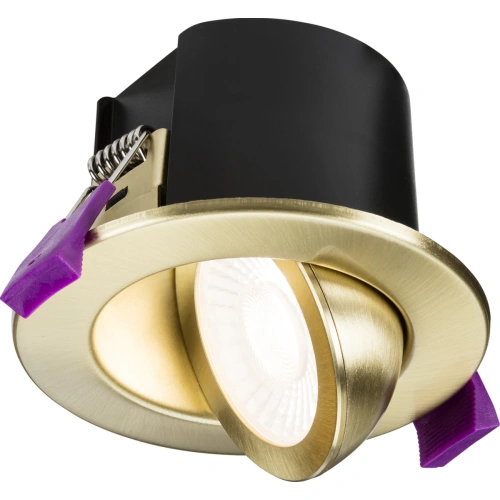 SpektroLED Evo Tilt - Fire Rated IP65 Downlight with 2 x Wattage and 4 x CCT - Brushed Brass