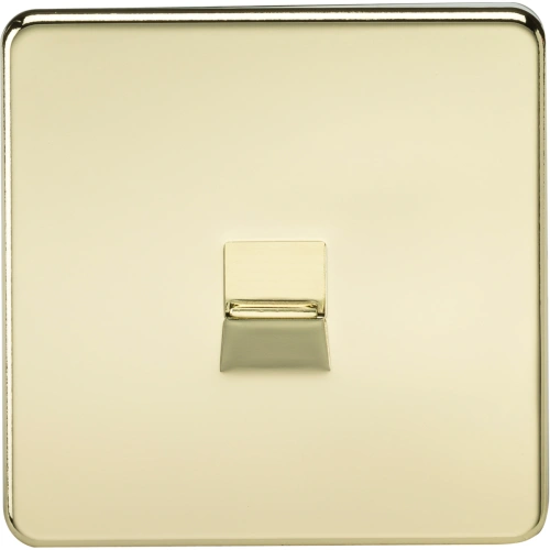 Telephone Extension Socket - Polished Brass