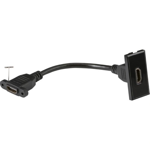 HDMI outlet module 25 x 50mm - black