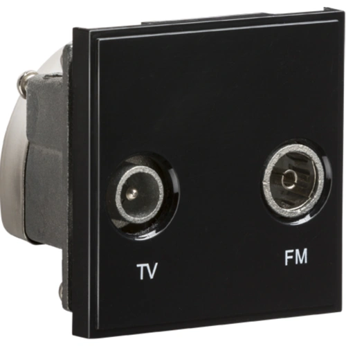 Diplexed TV /FM DAB Outlet Module 50 x 50mm - Black