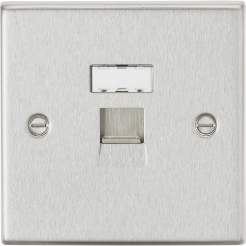 RJ45 Network Outlet - Brushed Chrome