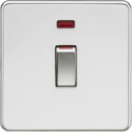 45A DP Switch with Neon (1G size) - Polished Chrome