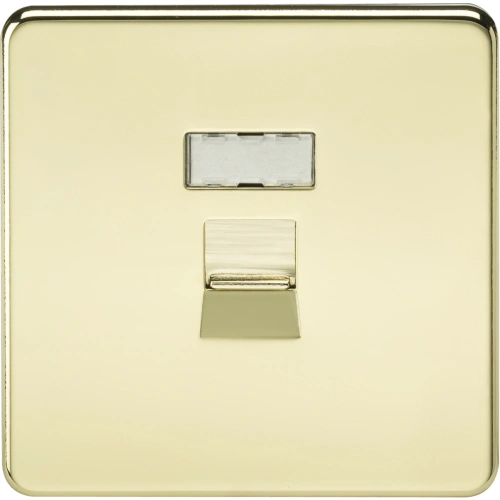 RJ45 Network Outlet - Polished Brass