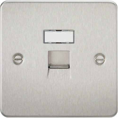 RJ45 Network Outlet - Brushed Chrome