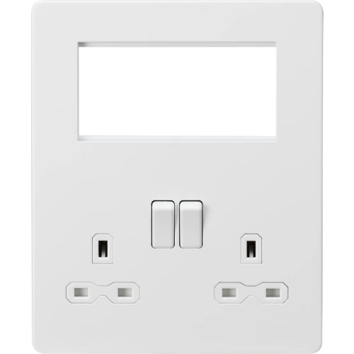 Small Multimedia Combination  Plate - Matt White with White Insert