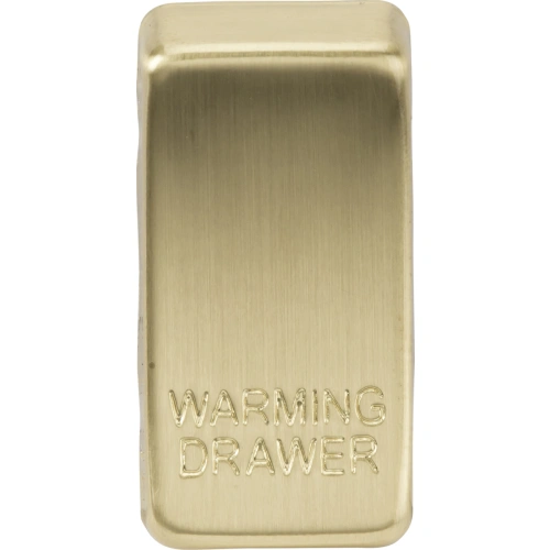 Switch cover "marked WARMING DRAWER" - brushed brass