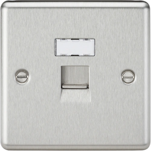 RJ45 Network Outlet - Brushed Chrome