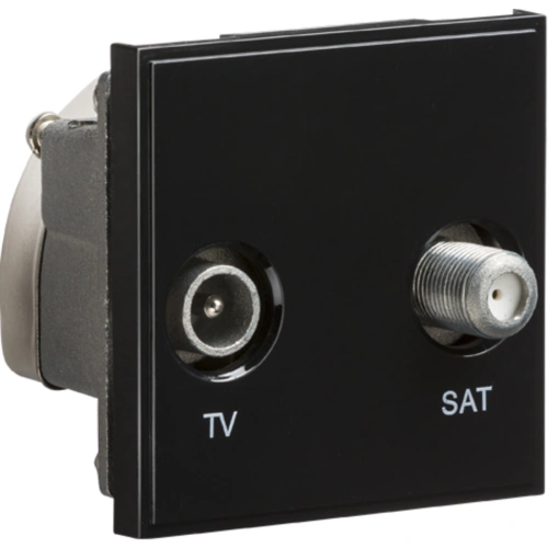 Diplexed TV /SAT TV Outlet Module 50 x 50mm - Black